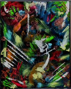 Acrylique abstraite art moderne contemporain street art au couteau coloré sur toile