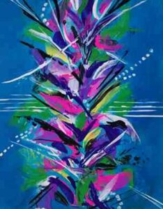 Peinture acrylique abstrait art moderne contemporain au couteau sur support carton entoilé.